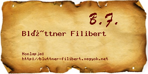 Blüttner Filibert névjegykártya